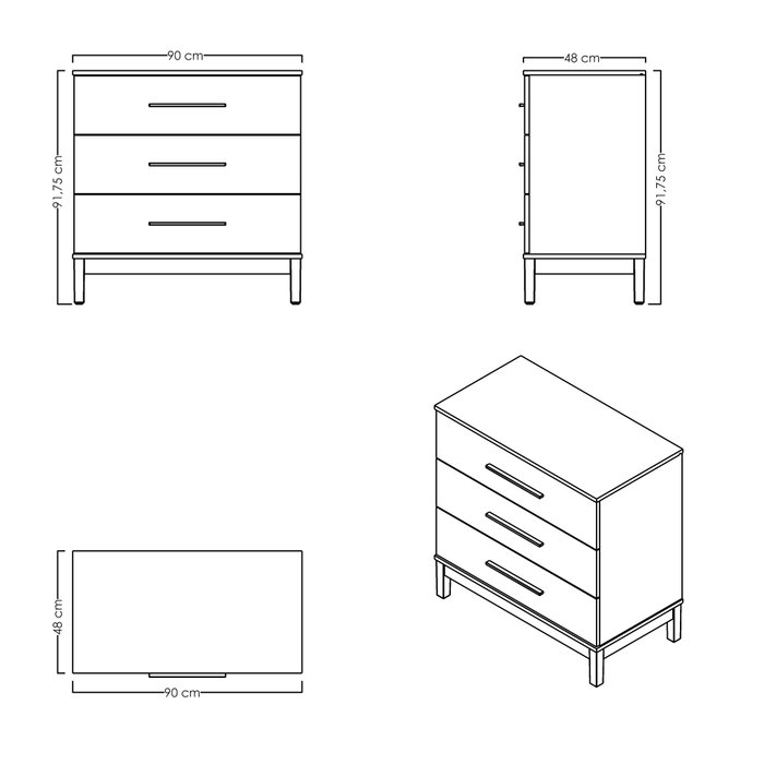 Hanah Home Cómoda de Madera y Roble Blanco